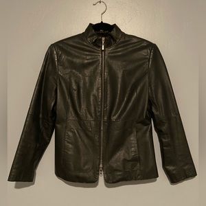 Leather black zip up jacket
